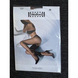 NEW Wolford Twenties Micro Fishnet Tights Honey Size Medium